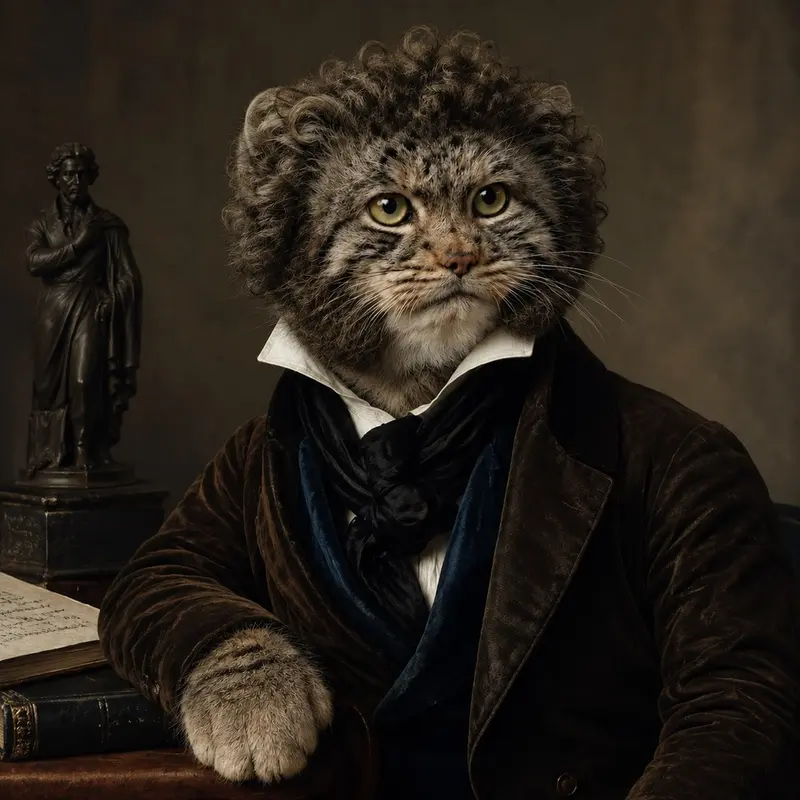 A photograph of a Pallas's cat