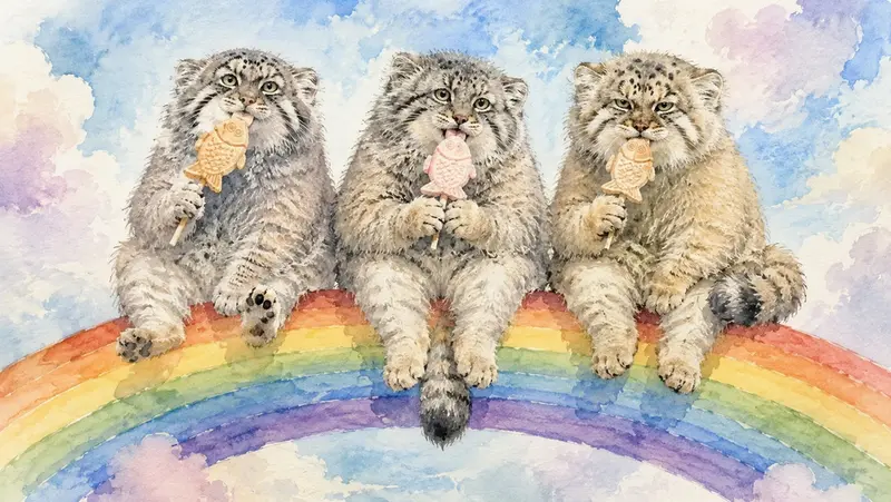 A photograph of a Pallas's cat
