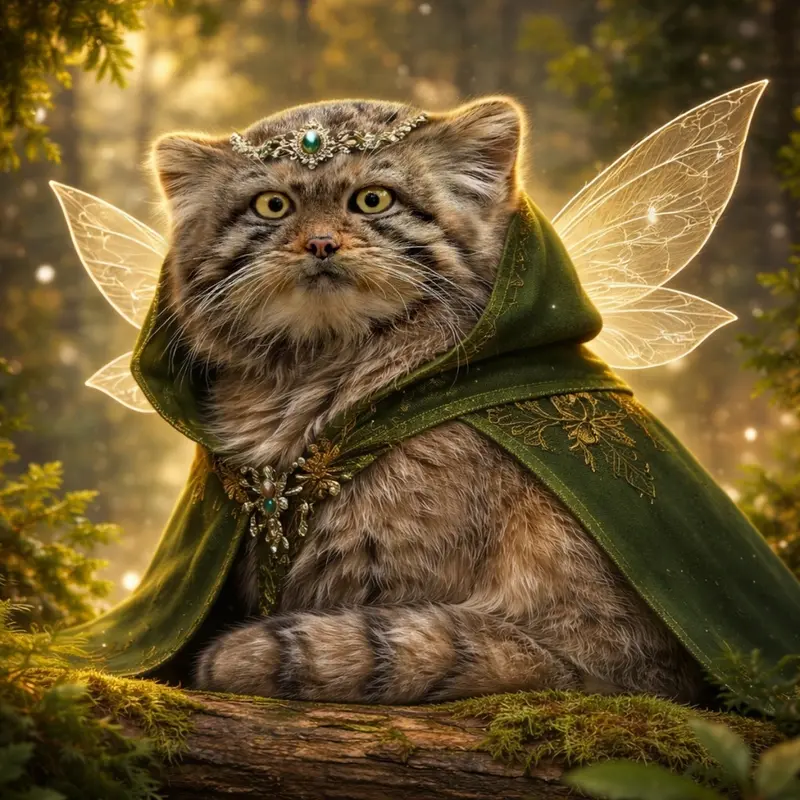 A photograph of a Pallas's cat