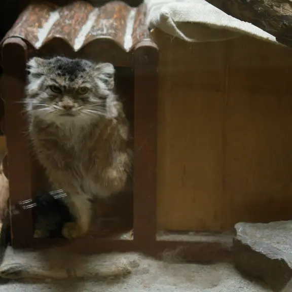 A photograph of a Pallas's cat in Ueno Zoological Gardens