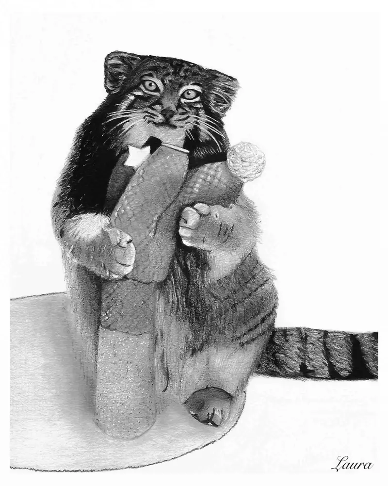 A photograph of a Pallas's cat