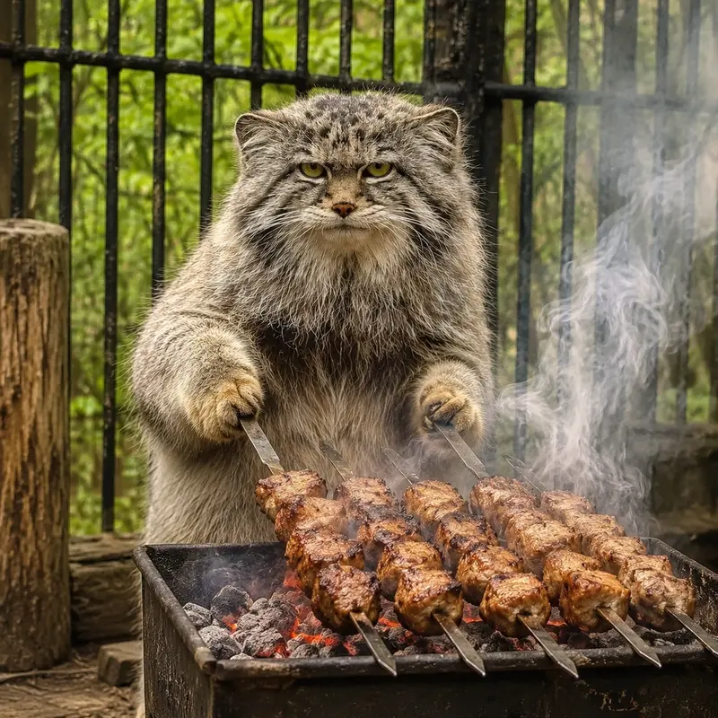 A photograph of a Pallas's cat